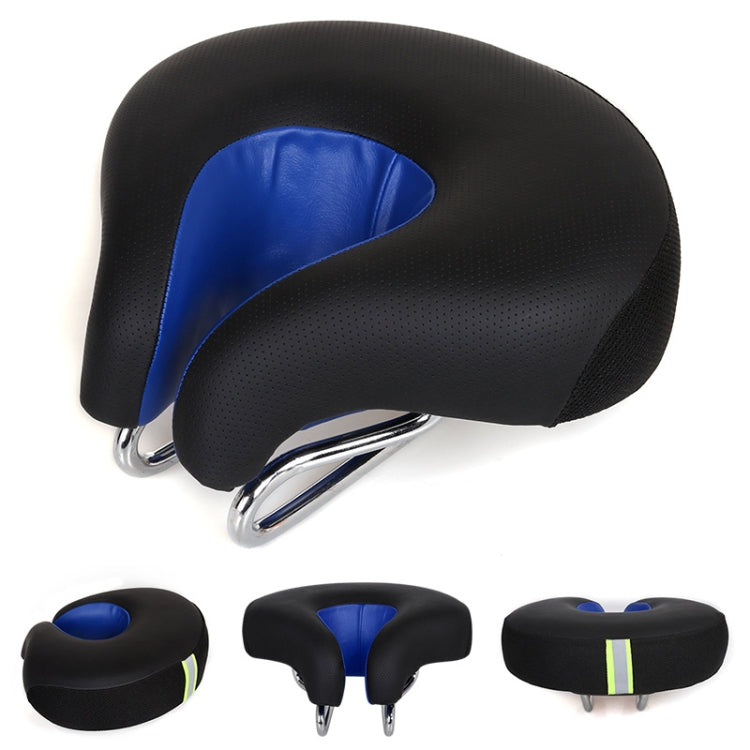 Noseless Bike Seat for Mountain Bike, Ergonomic Padded Bicycle Saddle in Blue, Pressure Relief Comfort Seat for Men & Women | Lonoma