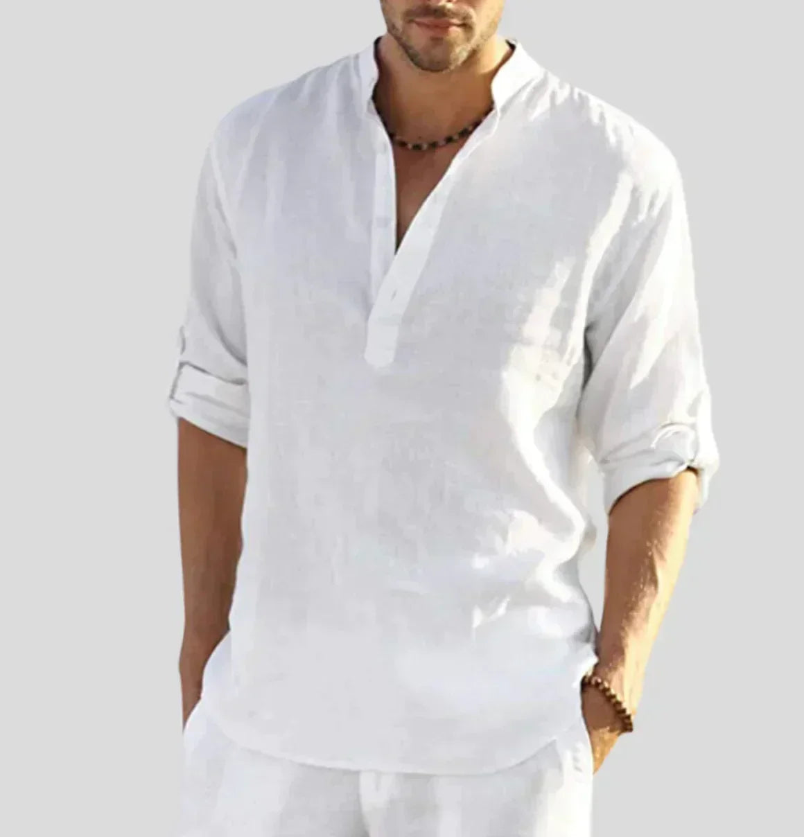 Men's Classic Linen Shirt — Elegant Long Sleeve Shirt for Smart Casual & Formal Occasions | Koossa