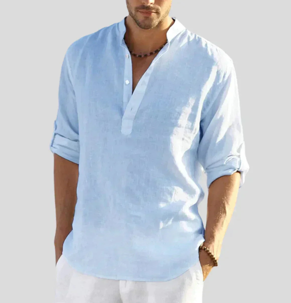 Men's Classic Linen Shirt — Elegant Long Sleeve Shirt for Smart Casual & Formal Occasions | Koossa