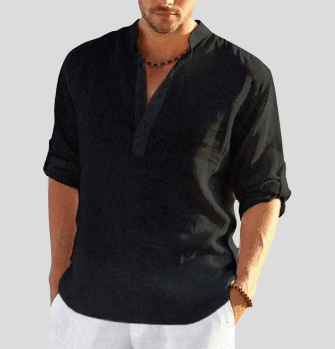 Men's Classic Linen Shirt — Elegant Long Sleeve Shirt for Smart Casual & Formal Occasions | Koossa