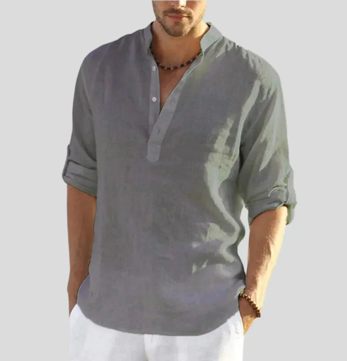 Men's Classic Linen Shirt — Elegant Long Sleeve Shirt for Smart Casual & Formal Occasions | Koossa