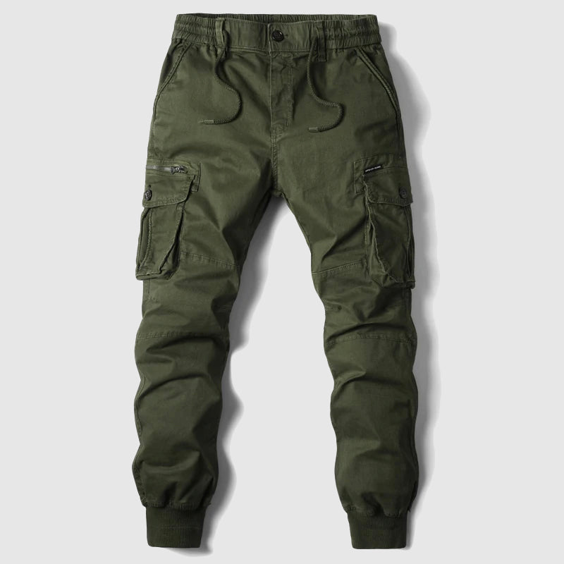 Men's Tapered Cargo Joggers with Drawstring Waist and Cuffed Ankles for Relaxed Weekend Comfort and Travel | Koossa
