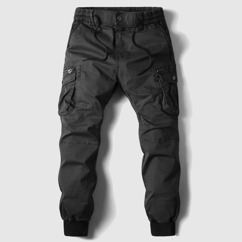 Men's Tapered Cargo Joggers with Drawstring Waist and Cuffed Ankles for Relaxed Weekend Comfort and Travel | Koossa