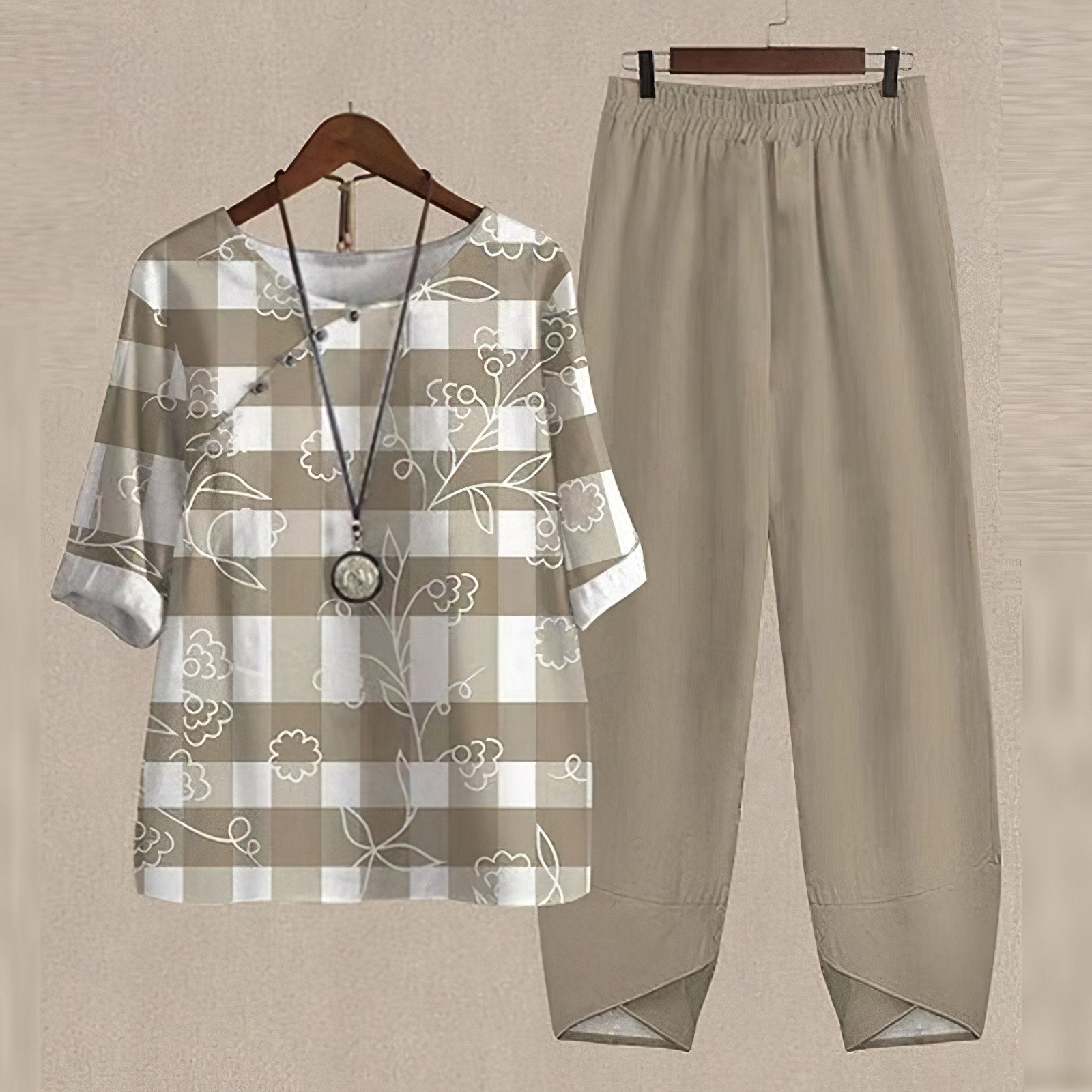 Women's Two-Piece Co-Ord Set — Elegant Spring Summer Outfit for Work & Casual Occasions | Koossa