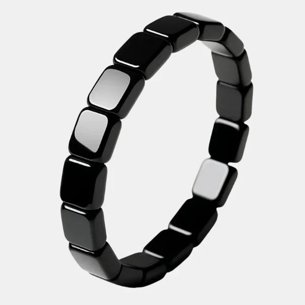 Men's Polished Black Beaded Bracelet — Elegant Wrist Accessory for Everyday Wear & Special Occasions | Koossa