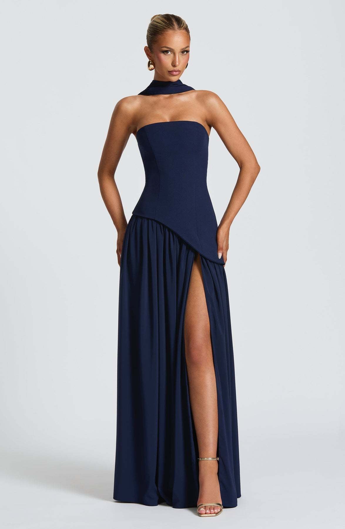 Women's Backless Maxi Dress with Delicate Straps — Elegant Evening Dress for Summer Occasions & Special Events | Koossa