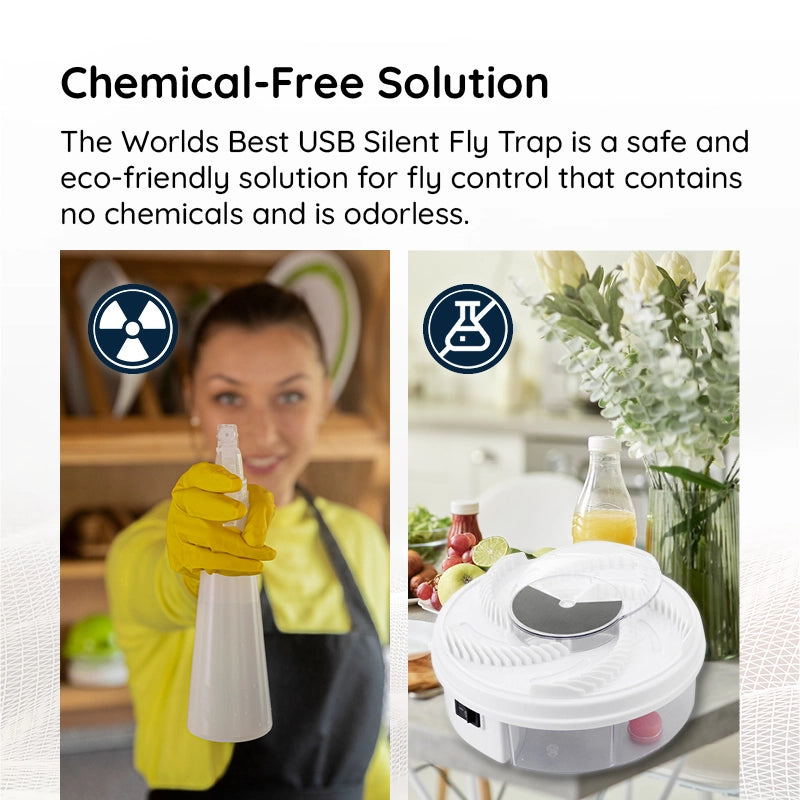 Piège à mouches USB silencieux et écologique pour cuisine salon chambre sans produits chimiques ni bruit | Koossa