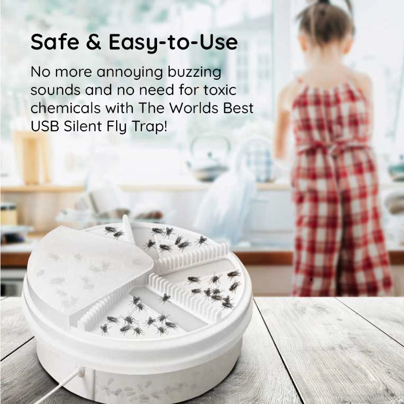 Piège à mouches USB silencieux et écologique pour cuisine salon chambre sans produits chimiques ni bruit | Koossa