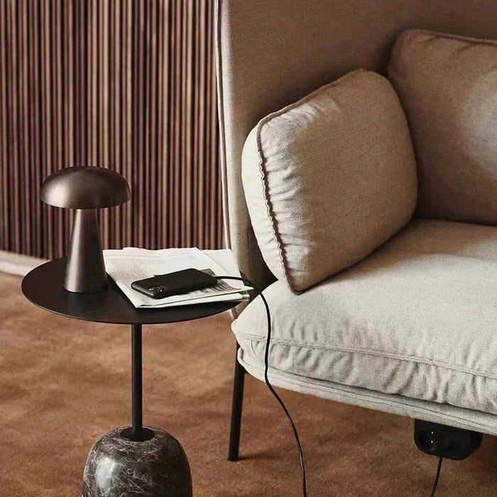 Rechargeable Cordless Mushroom Table Lamp with Touch Dimmer, 3 Brightness Settings, Warm LED Light for Bedroom Living Room Desk | Lonoma
