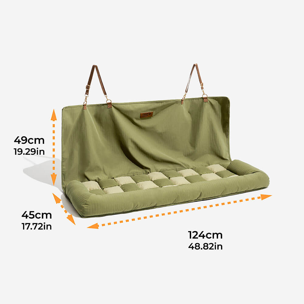 Dog Car Seat Cover Padded Waterproof Polyester Anti-Slip Bolster Back Seat Bed Large Dogs Safety Strap | Koossa