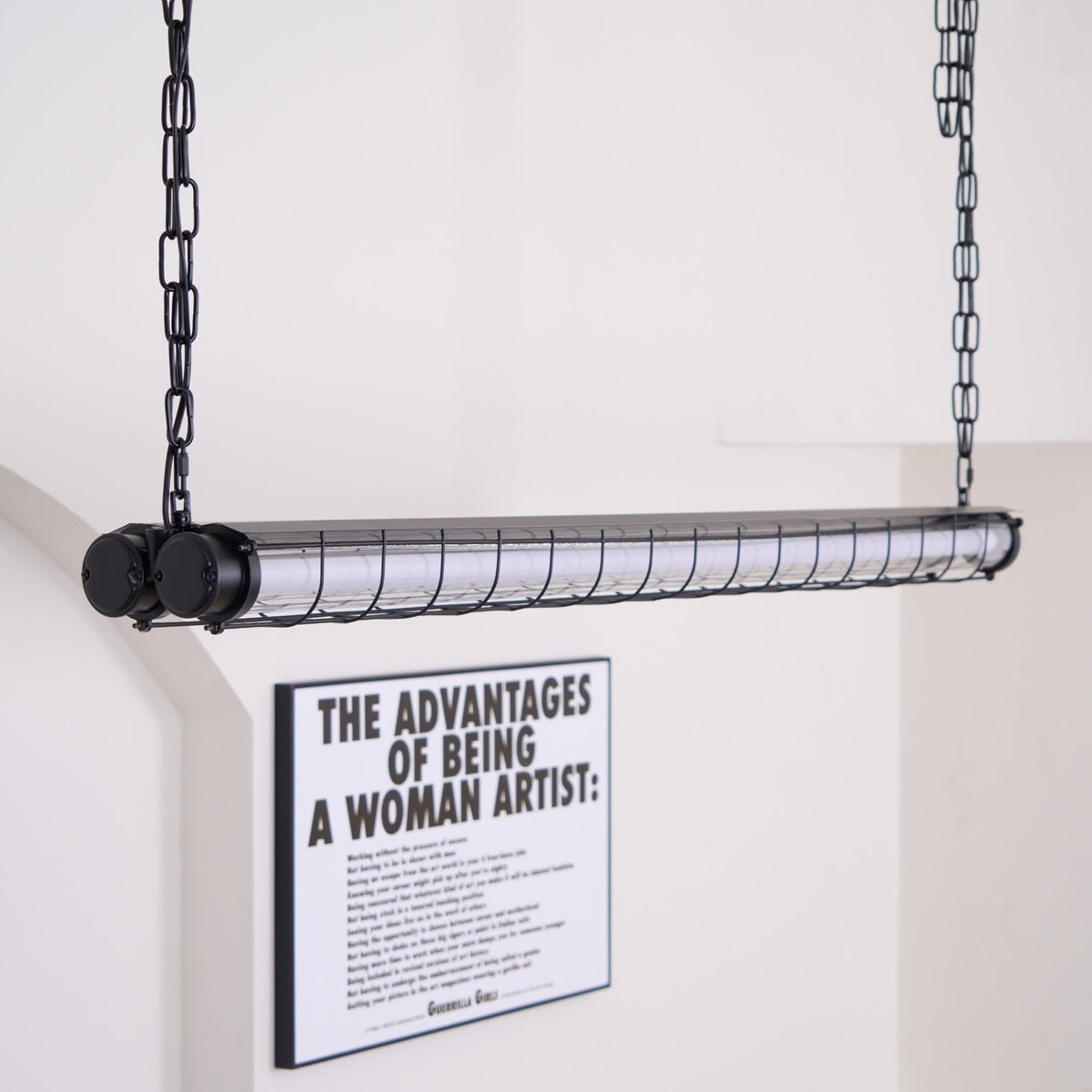 Horizontal Glass Cylinder Pendant Light with LED Strips – Metal Body, 48 in Long, Modern Industrial for Dining Room Kitchen Island | Lonoma