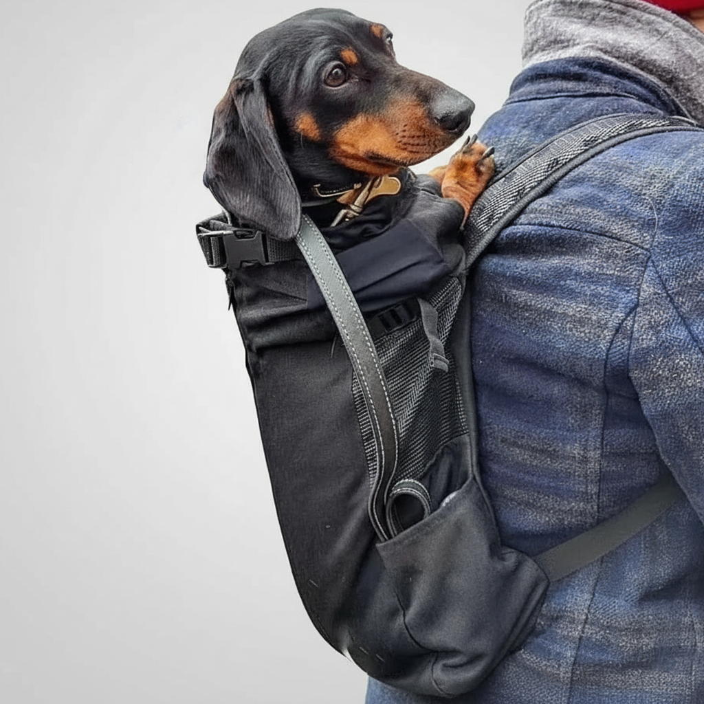 Dog Carrier Backpack Breathable Mesh Dachshund Travel Rucksack Ventilated Adjustable Reflective Small Dog Hands-Free Walking Hiking | Koossa