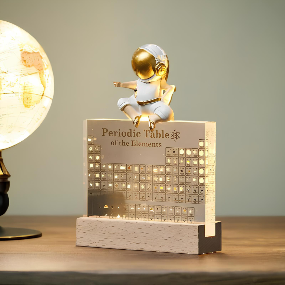 Illuminated Periodic Table Display with 83 Real Elements in Acrylic for Home Office Science Decor Education | Lonoma