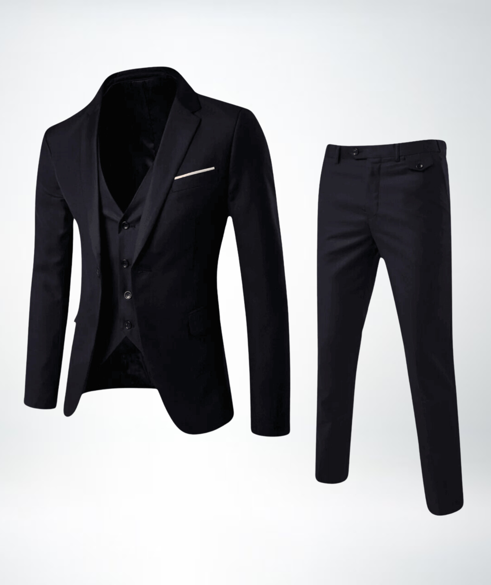Men's Three-Piece Suit with Waistcoat — Classic Formal Suit for Weddings & Business | Koossa