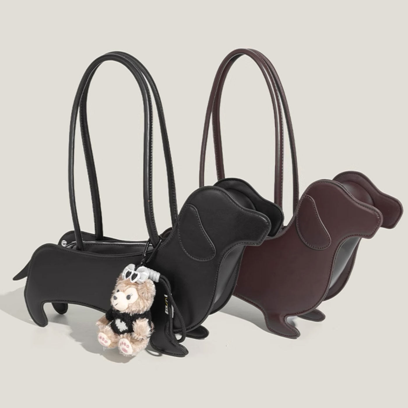 Dachshund Shaped Handbag Novelty Shoulder Bag Women Structured Tote Sausage Dog Purse Adjustable Strap Dachshund Lover Gift Bag | Koossa