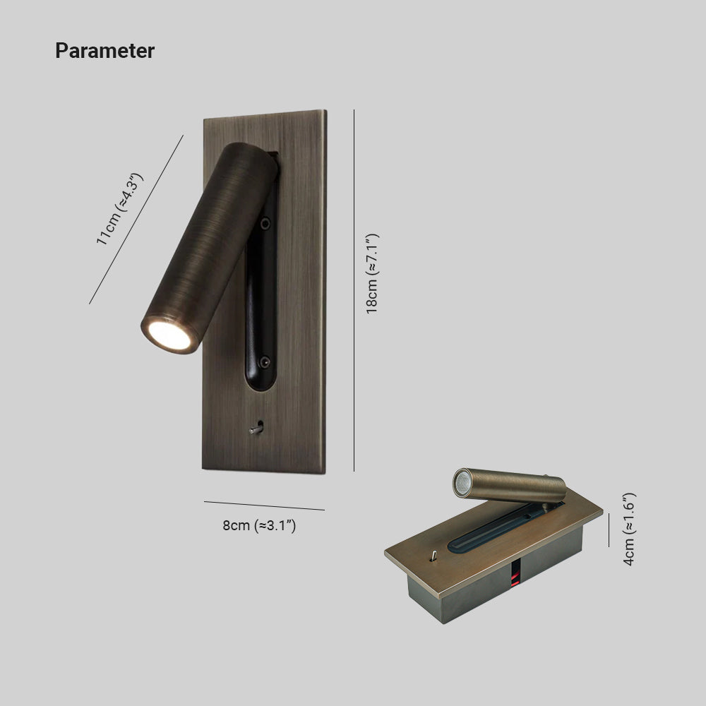 Industrial Wall Sconce with Adjustable Light Temperature 3000K-6000K Built-In Switch Aluminum Minimalist Wall Light for Living Room Bedroom | Lonoma