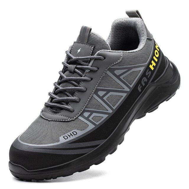 Steel Toe Work Boots for Men - Wide Fit Safety Shoes with Cushioned Insole for Construction & Warehouse | Lonoma