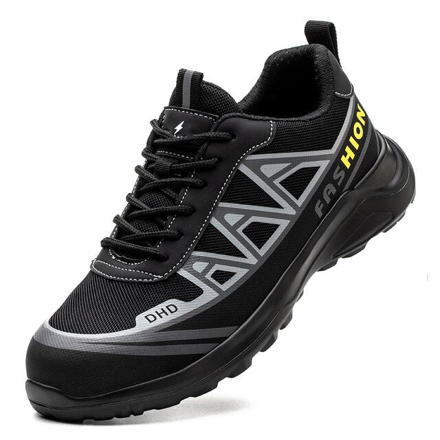 Steel Toe Work Boots for Men - Wide Fit Safety Shoes with Cushioned Insole for Construction & Warehouse | Lonoma