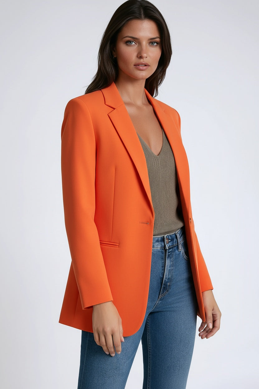 Longline Tailored Blazer in Eight Colours for Office and Evening | Koossa
