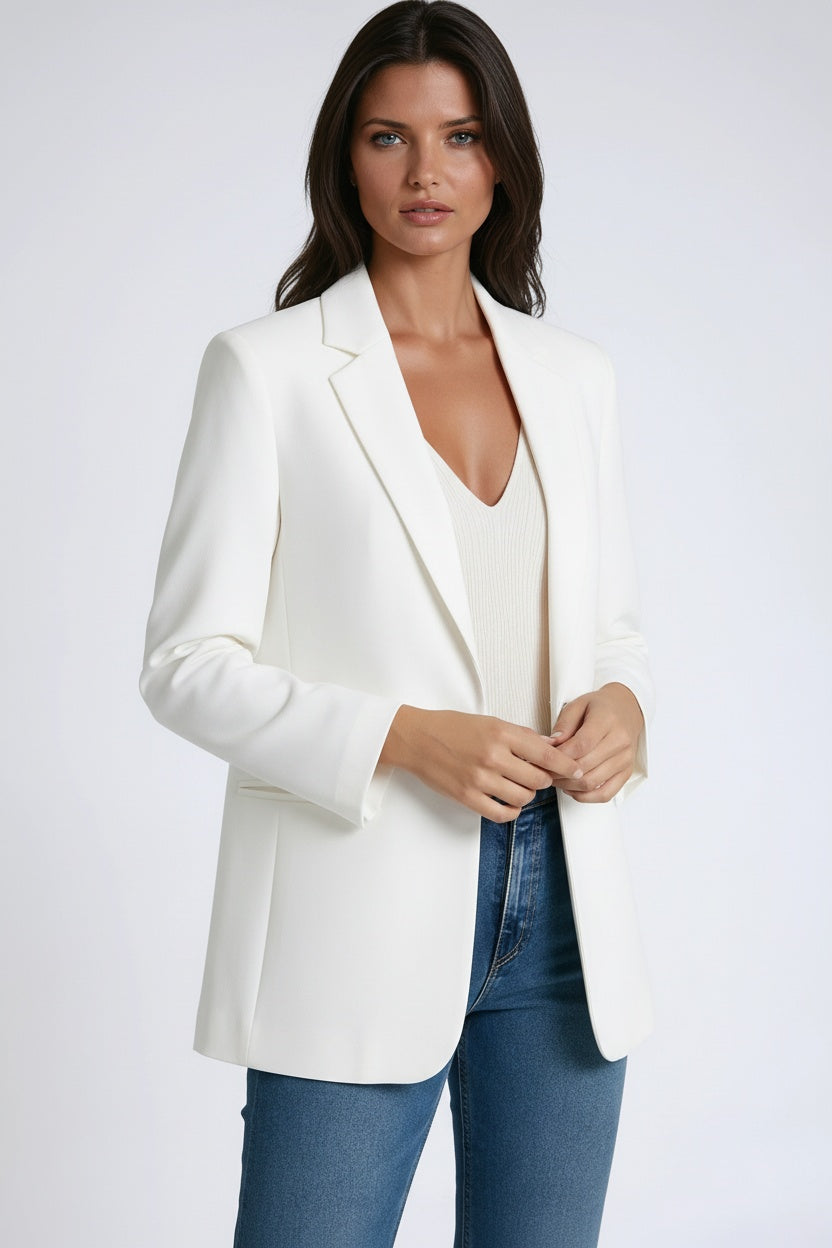 Longline Tailored Blazer in Eight Colours for Office and Evening | Koossa