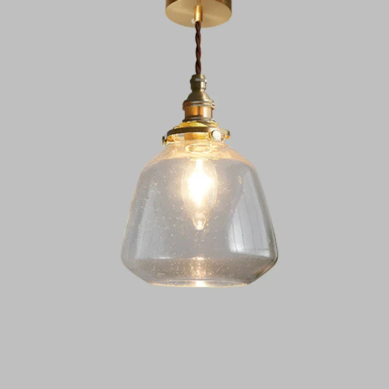 Suspension verre cristal transparent style scandinave rétro E27 15 cm salon salle à manger minimaliste | Koossa