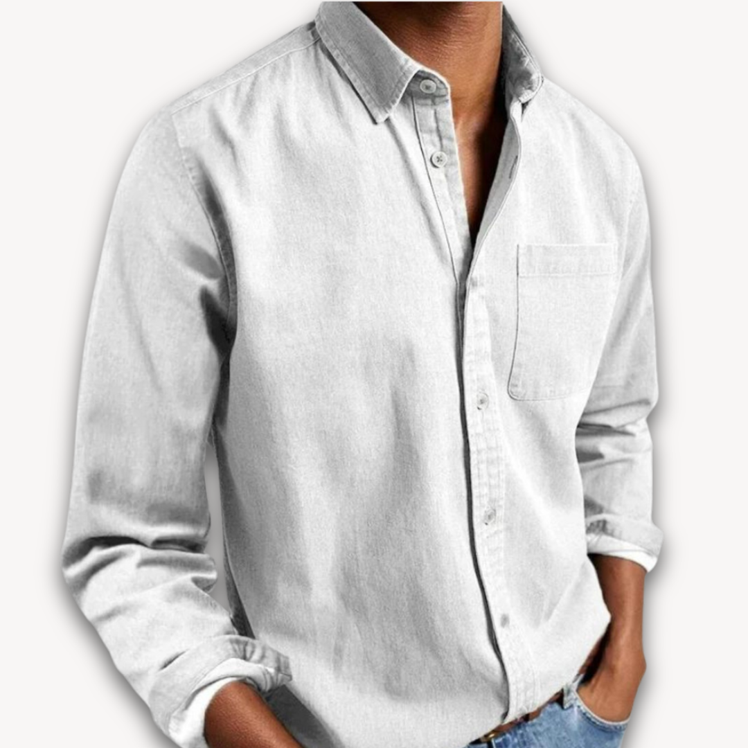 Men's Long Sleeve Cotton Shirt in Classic Colours for Smart Casual Wear | Koossa