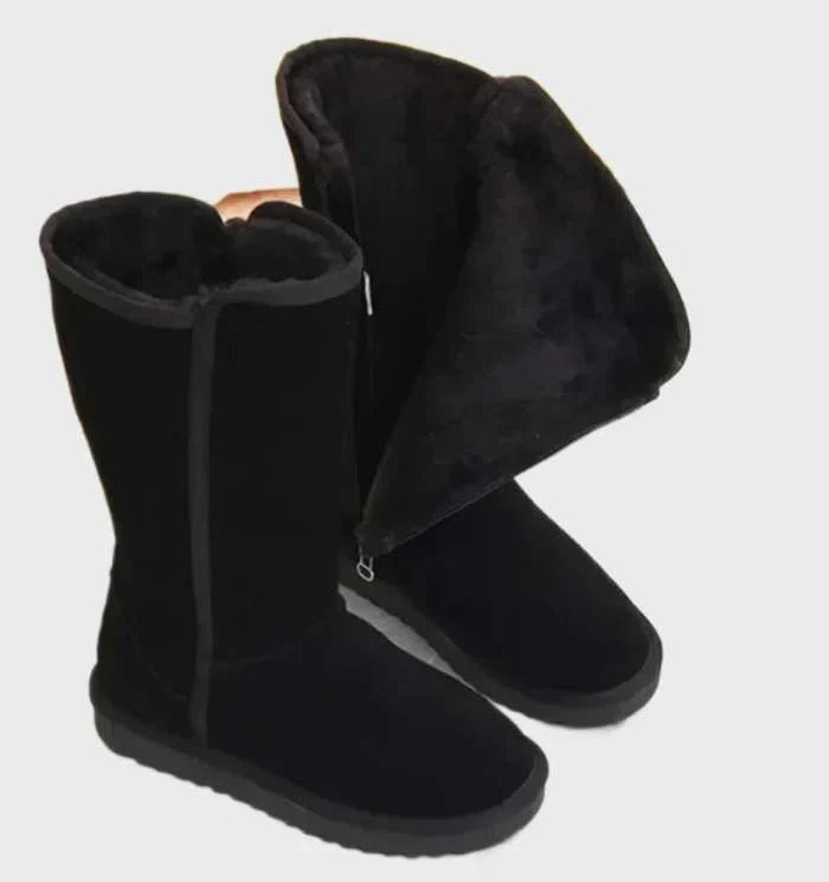 Women's Waterproof Sheepskin-Lined Winter Boots — Warm Suede Ankle Boots for Cold Weather & Snow | Koossa