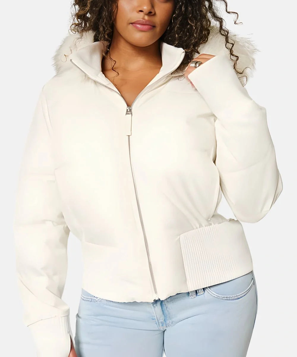 Women's Quilted Winter Puffer Jacket with Detachable Faux Fur Hood — Insulated Warm Coat for Autumn & Winter | Koossa