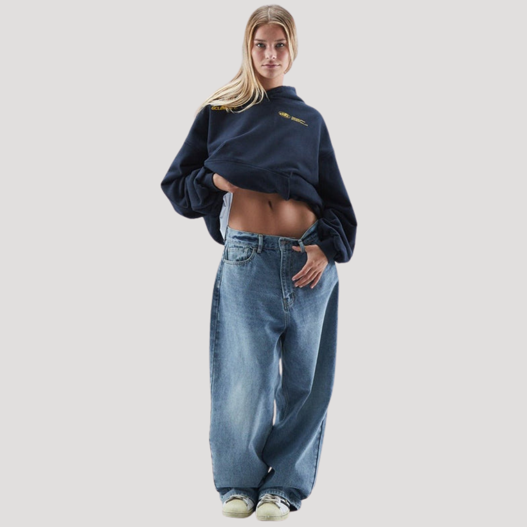 Graphic Print Hoodie Oversized Women's Pullover with Front Pocket Drawstring Hood Ribbed Cuffs for Street Style Casual Wear Fall Layering | Lonoma