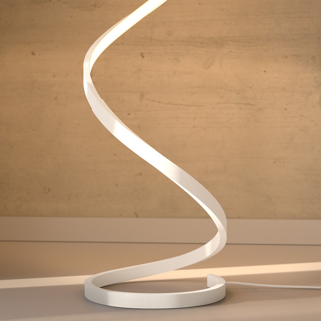 Lampadaire LED à spirale dimmable moderne minimaliste design épuré luminaire contemporain pour salon et séjour | Koossa