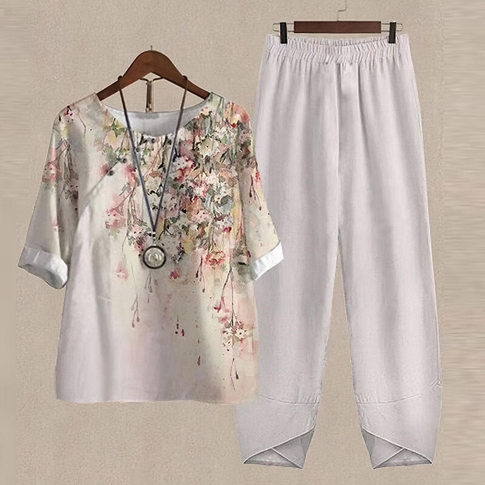 Women's Two-Piece Co-Ord Set — Elegant Spring Summer Outfit for Work & Casual Occasions | Koossa