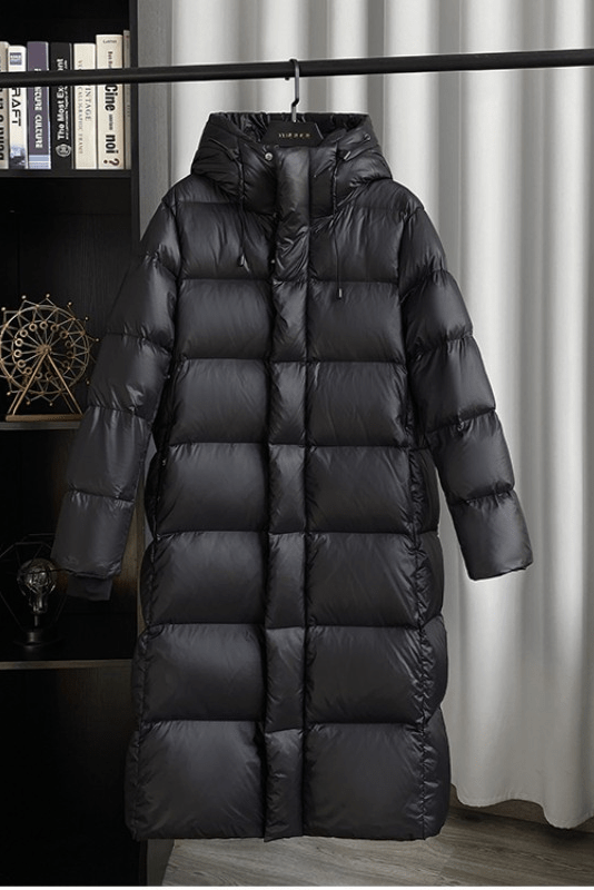 Women's Long Hooded Puffer Coat — Warm Quilted Winter Jacket for City & Country | Koossa