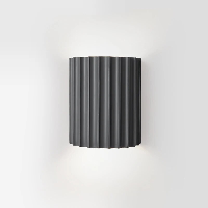 Ribbed Resin Wall Sconce, Up and Down Light, 6.5 in Indoor Hardwired Fixture for Hallway, Entryway, Bedroom, Living Room Accent Lighting | Lonoma