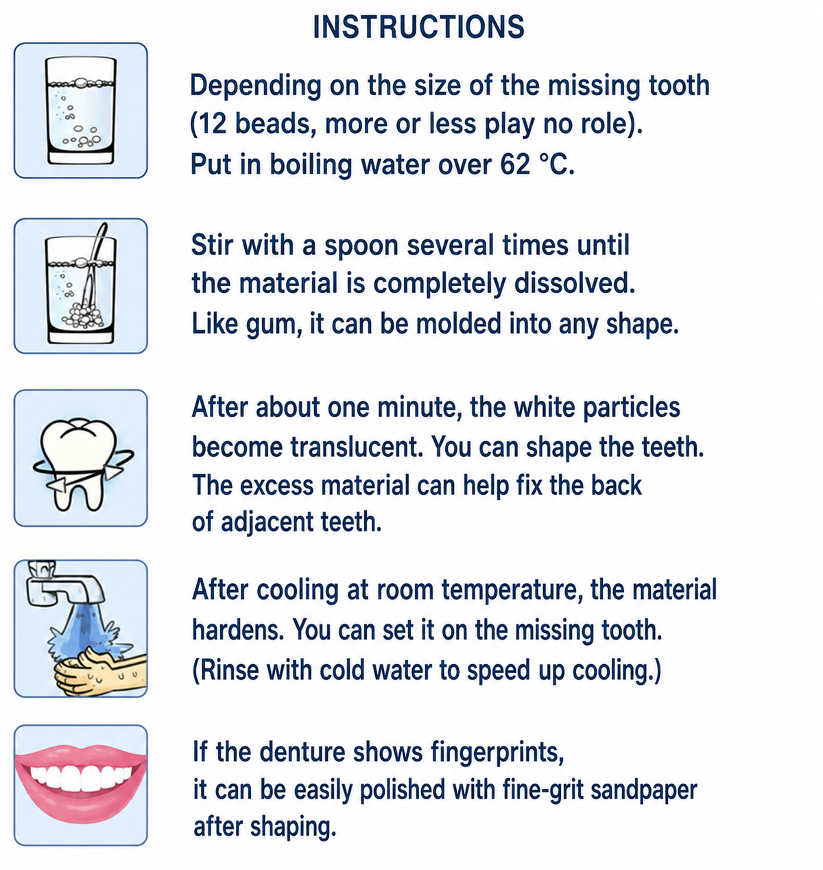 Temporary Tooth Repair Kit for Chipped and Missing Teeth, Moldable Resin Filler, Natural White Cosmetic Dental Fix for Adults & Seniors | Lonoma