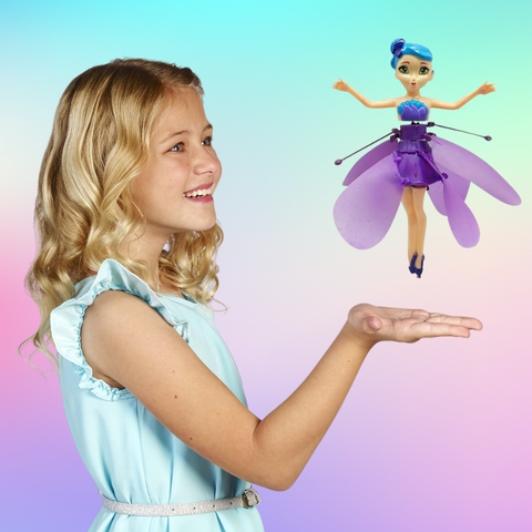 Flying Fairy Toy with Hand Motion Sensor, LED Lights, Rechargeable Hovering Fairy Doll for Kids Bedroom Play, Indoor Gift for Girls Ages 5+ | Lonoma