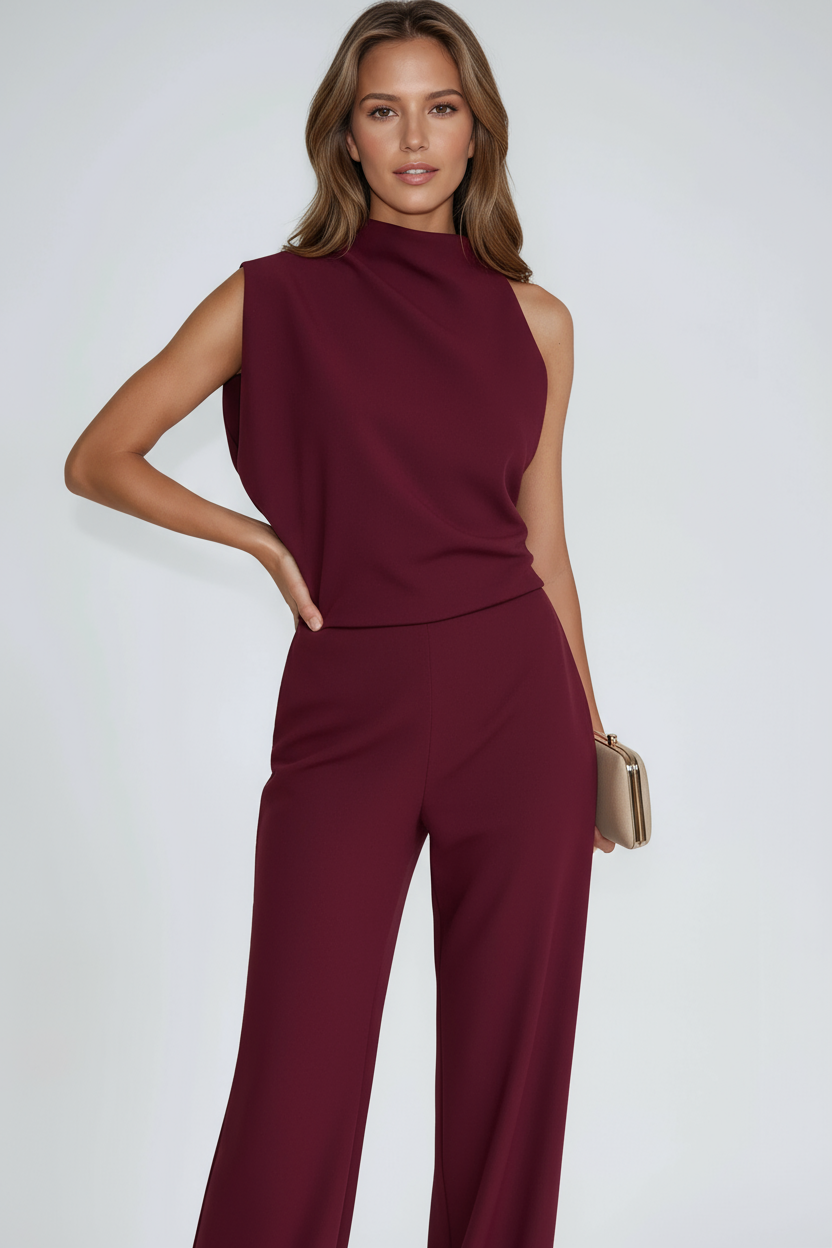 One-Shoulder Jumpsuit in Lightweight Wide-Leg Silhouette | Koossa
