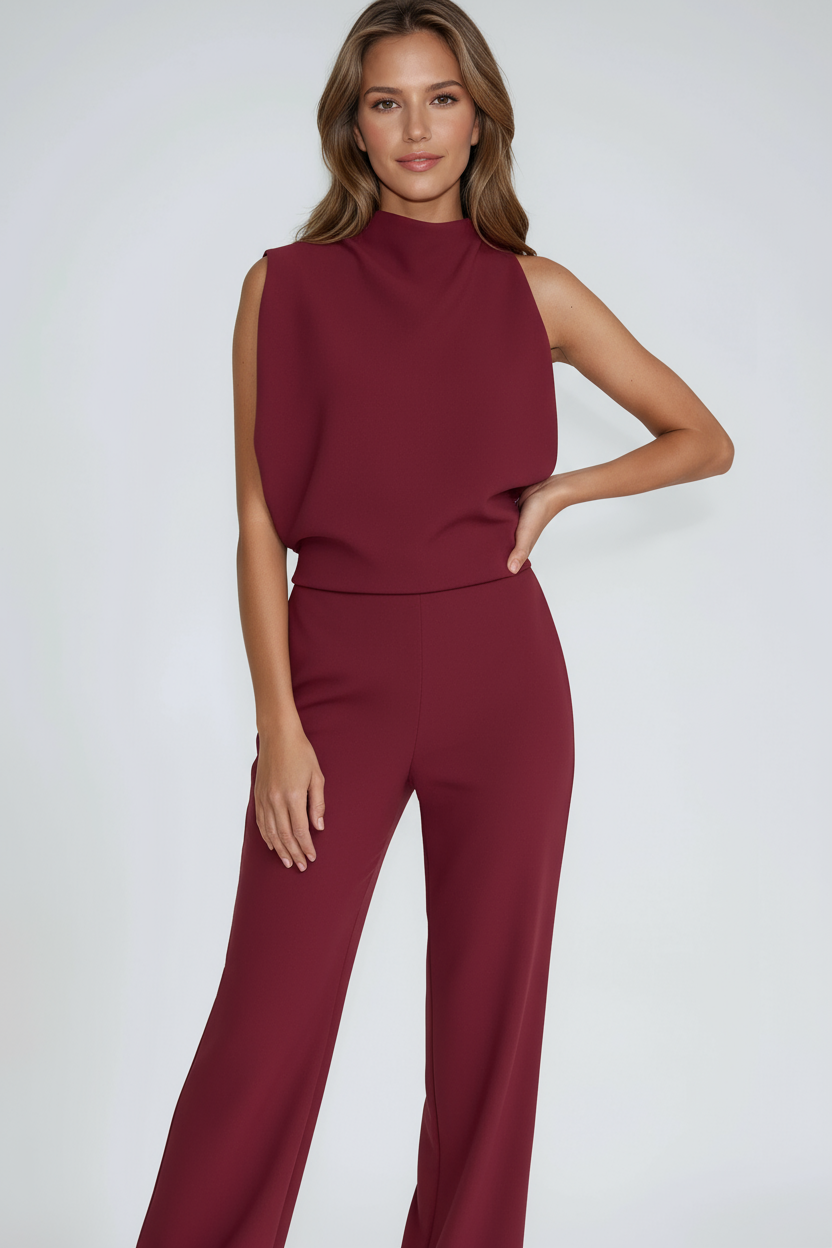 One-Shoulder Jumpsuit in Lightweight Wide-Leg Silhouette | Koossa