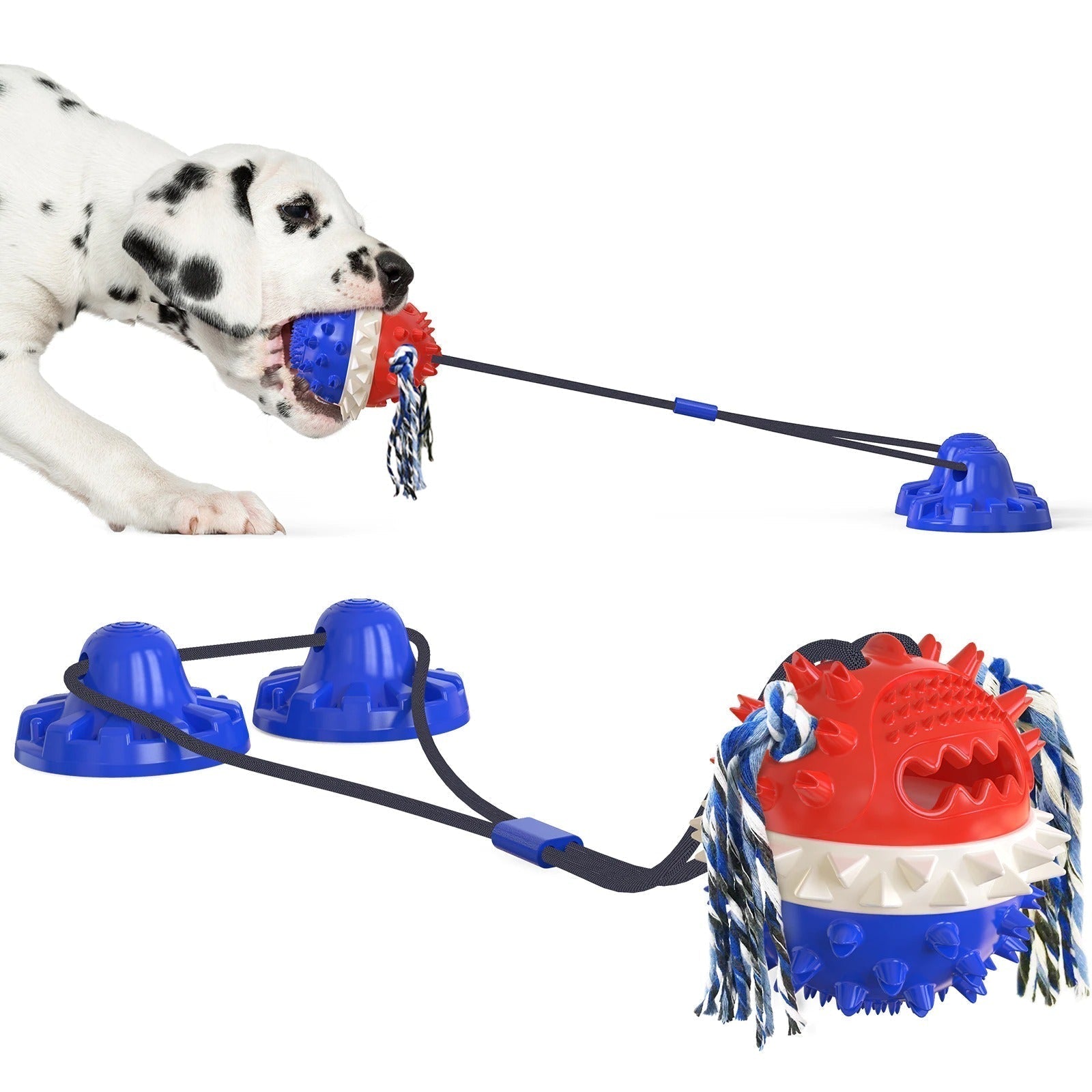 Dog Toy Suction Cup Tug Rope Ball Multi-Function Indoor Outdoor Pull Chew Toy Teeth Cleaning Boredom Buster | Koossa