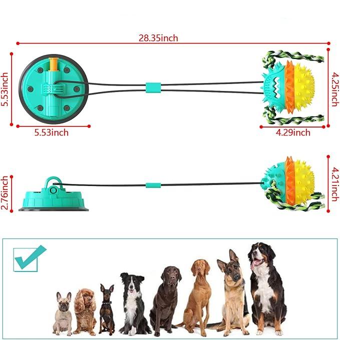 Dog Toy Suction Cup Tug Rope Ball Multi-Function Indoor Outdoor Pull Chew Toy Teeth Cleaning Boredom Buster | Koossa
