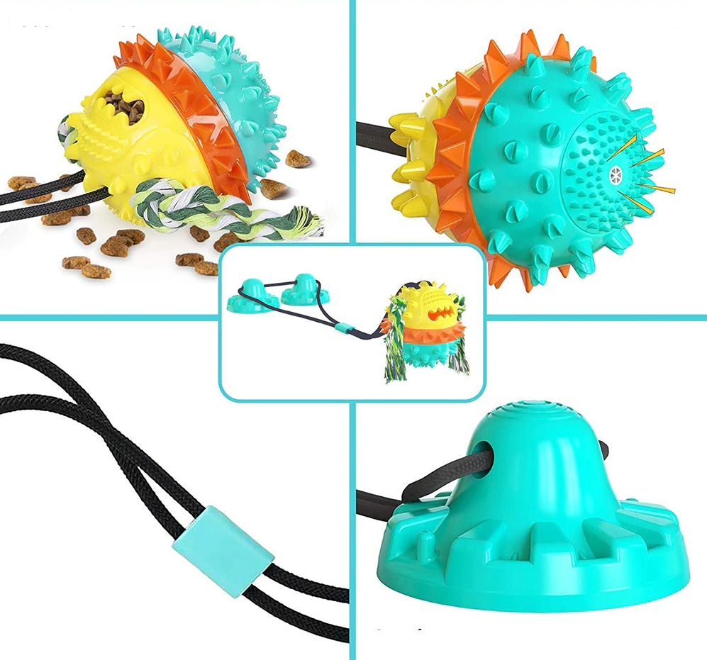 Dog Toy Suction Cup Tug Rope Ball Multi-Function Indoor Outdoor Pull Chew Toy Teeth Cleaning Boredom Buster | Koossa