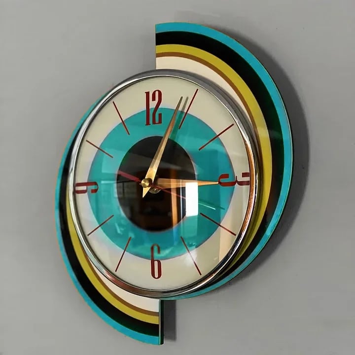 Sunburst Wall Clock 16 in, Silent Battery Operated Mid-Century Modern Decorative Clock for Living Room, Bedroom, Office & Entryway | Lonoma