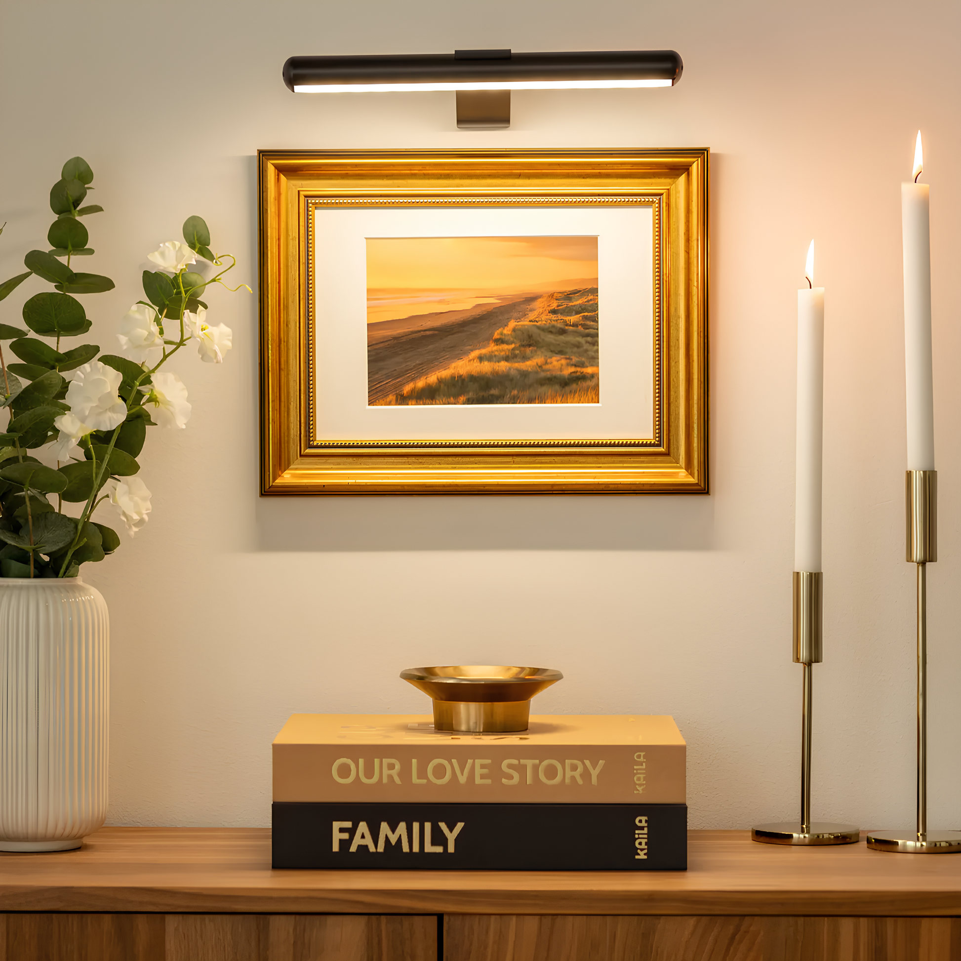 Applique murale LED orientable à batterie rechargeable USB — Éclairage tableau photo sans fil pour intérieur | Koossa