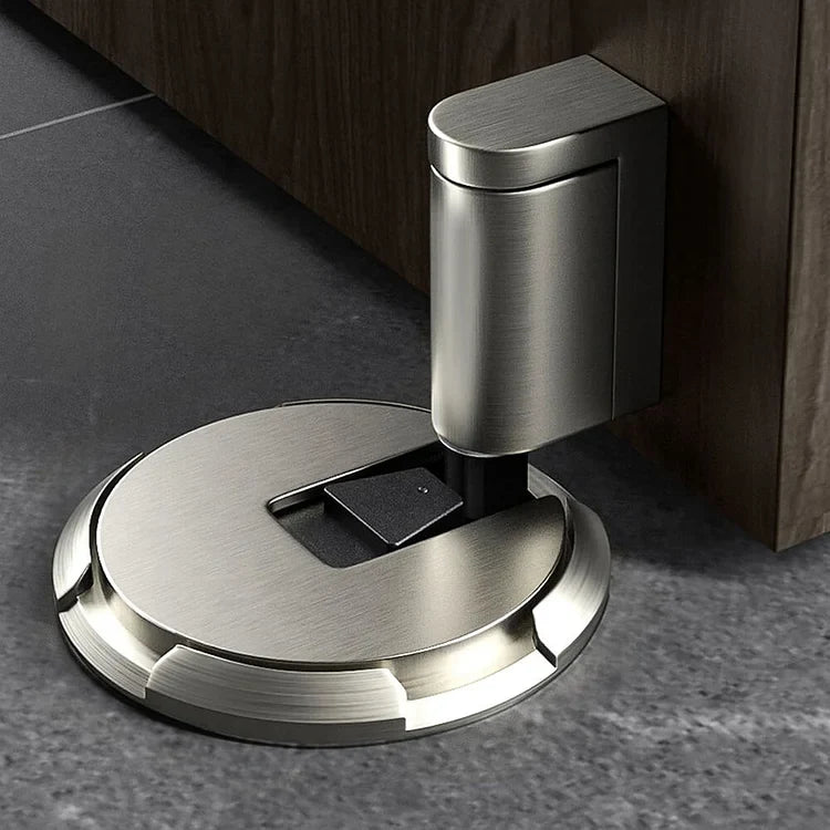 Floor-Mount Door Stopper with Push-Lock Release, Zinc Alloy Door Holder for Bedroom, Office, Hallway, Living Room Doors | Lonoma