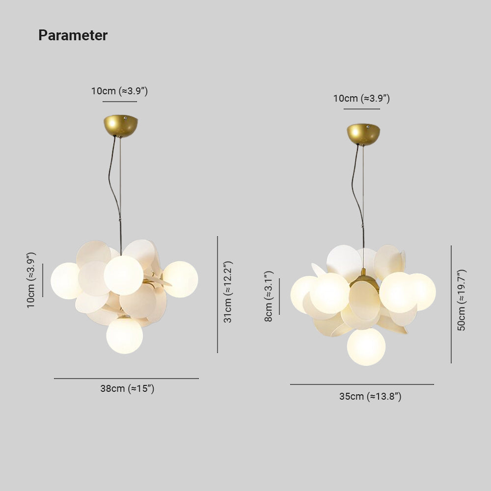Floral Branch Ceiling Light Fixture Multi-Arm Glass Flower Chandelier Modern Botanical Flush Mount for Dining Room Bedroom Kitchen | Lonoma