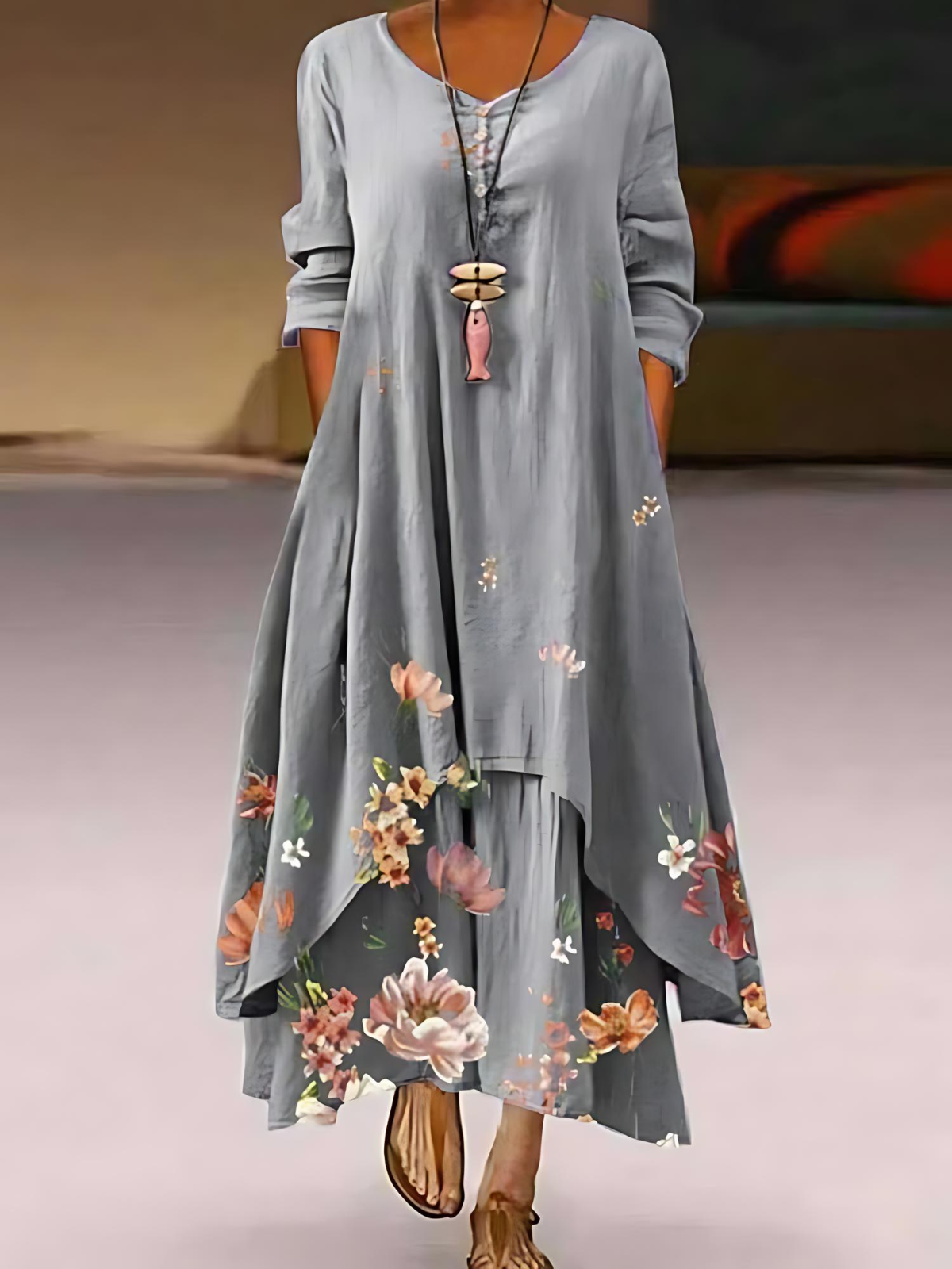 Women's Layered Midi Dress with Tummy Control — Elegant Dress for Special Occasions & Evening Events | Koossa