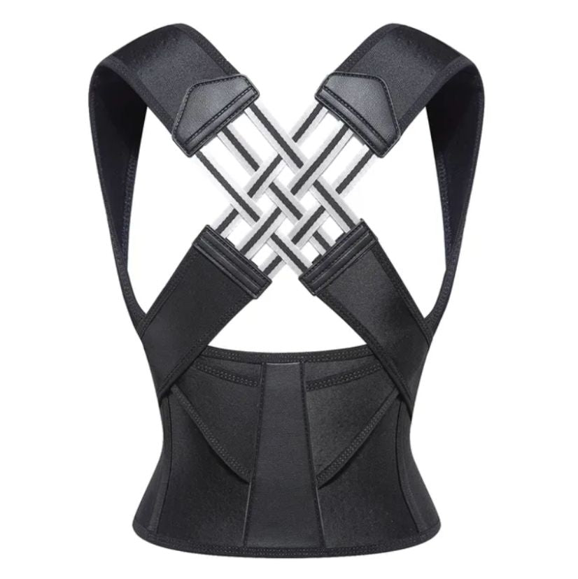 Women's Black Posture Corrector Support Brace — Back & Shoulder Support for Office & Daily Wear | Koossa