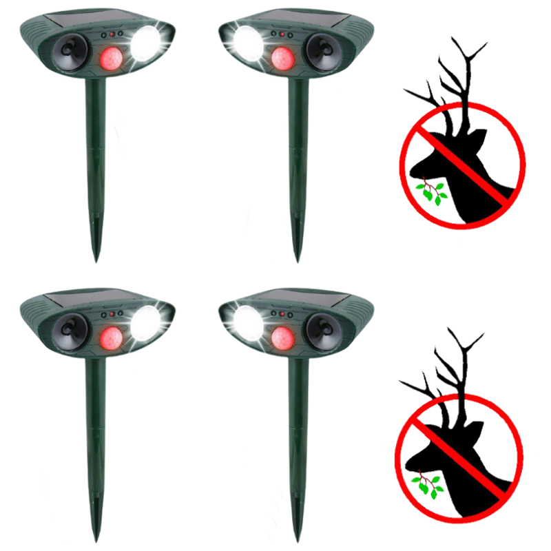 Solar Animal Repeller Ultrasonic Outdoor, Motion-Activated Strobe Light, Weatherproof Yard Deterrent for Garden, Lawn, Deer & Raccoons | Lonoma