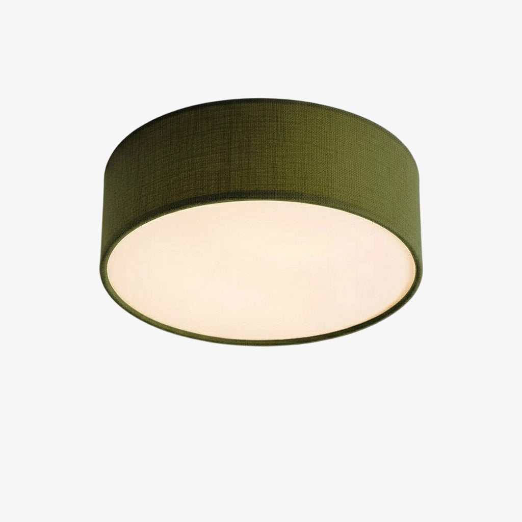 Flush Mount Drum Shade Ceiling Light with Fabric Shade for Entryway, Hallway, Bedroom, Dining Room, Kitchen | Lonoma