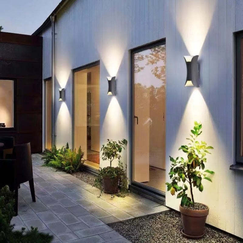 Curved LED Outdoor Wall Sconce Waterproof IP65 Metal Acrylic for Patio Entryway Garden Modern Lighting Fixture | Lonoma