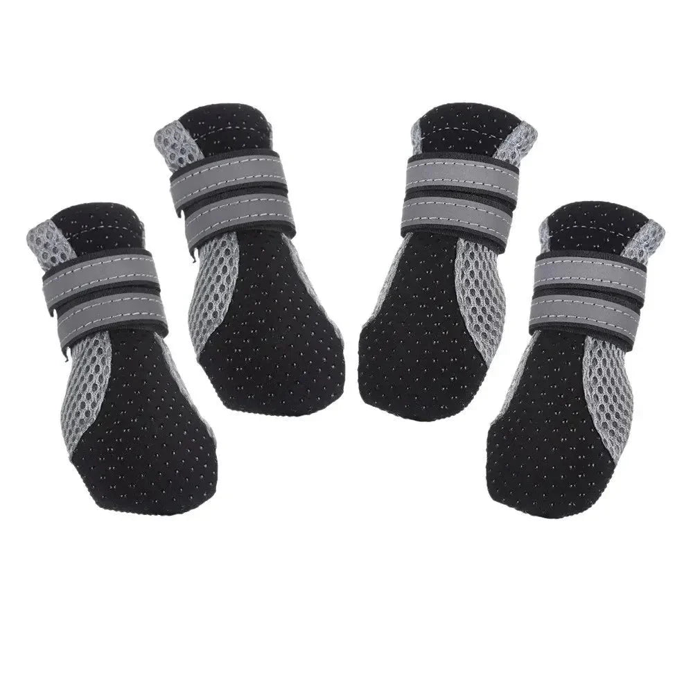 Dog Shoes Breathable Mesh Rubber Anti-Slip Sole Set of 4 S M L XL Waterproof Reflective All Season Boots | Koossa
